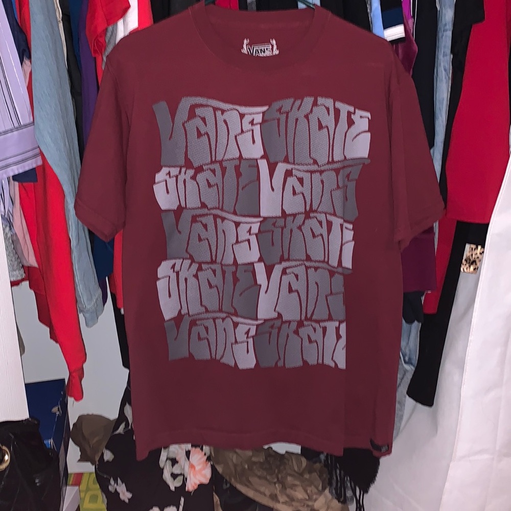 Vans mens maroon t-shirt sz large